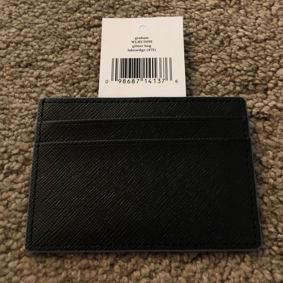 COPY - Kate Spade Glittery Sparkly Blue Card Holder - Picture 2 of 2